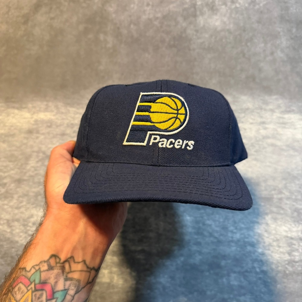 Vintage Sports Specialties Indiana Pacers NBA Snapback Hat Navy Blue Mens OSFA
